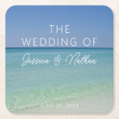 Prachtige strandfotografie gepersonaliseerde bruil kartonnen onderzetters (Voorkant)