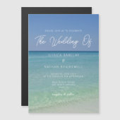 Prachtige strandfotografie Seaside Wedding Magnetische Uitnodiging (Voorkant / Achterkant)