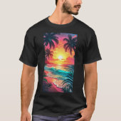 Prachtige strandvakantie Tropisch T-shirt (Voorkant)