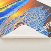 Prachtige strandzonsondergang sherpa deken (3/4)