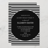 Prachtige Strepen Algemene Uitnodiging Feest (Zwar (Voorkant / Achterkant)