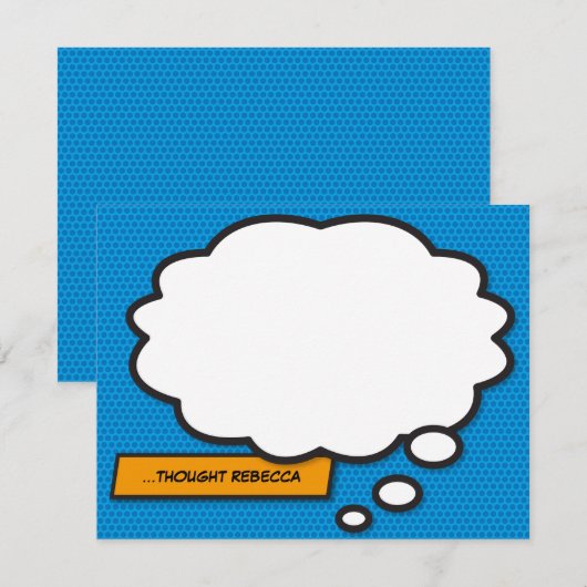Prachtige stripboek-denkballon Gepersonaliseerd Notitiekaartje (Voorkant / Achterkant)