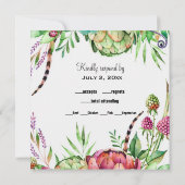 Prachtige Succulents Wedding RSVP Kaart (Achterkant)