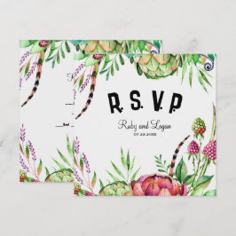 Prachtige Succulents Wedding RSVP Kaart