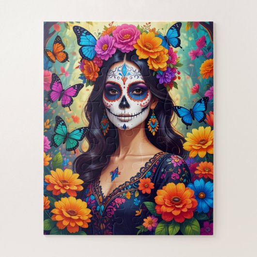 Prachtige Sugar Skull Puzzel (Verticaal)