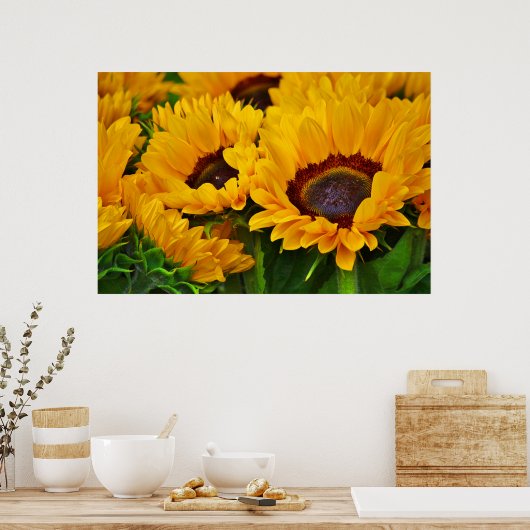 Prachtige Summertime Zonnebloempjes Poster (Keuken)