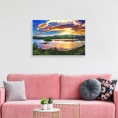Prachtige Sunrise Mountains reflecties Canvas Afdruk (Insitu (Woonkamer))