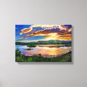 Prachtige Sunrise Mountains reflecties Canvas Afdruk (Voorkant)