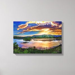 Prachtige Sunrise Mountains reflecties Canvas Afdruk