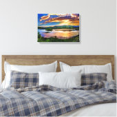 Prachtige Sunrise Mountains reflecties Canvas Afdruk (Insitu (Slaapkamer))