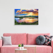 Prachtige Sunrise Mountains reflecties Canvas Afdruk (Insitu (Woonkamer))
