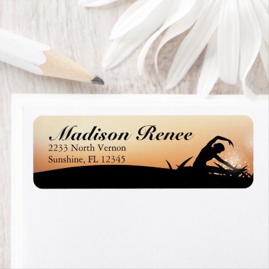 Prachtige Sunrise Yoga Fitness Etiket (Insitu)