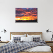 Prachtige Sunset Canvas Triptiek kunst (Insitu (Slaapkamer))