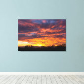 Prachtige Sunset Canvas Triptiek kunst Afdruk (Insitu (Houten vloer))