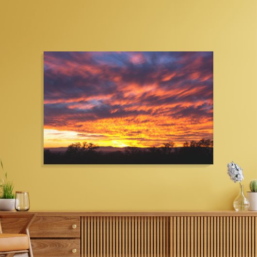 Prachtige Sunset Canvas Triptiek kunst Afdruk (Insitu (Woonkamer))