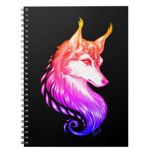 Prachtige Sunset Hand Drawn Wolf School-laptop Notitieboek (Voorkant)
