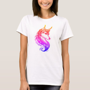 Prachtige Sunset Hand Drawn Wolf T-Shirt van Mei Y
