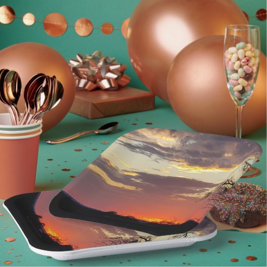 Prachtige Sunset Texas Hill Country Papieren Bordje (Multi)