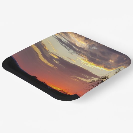 Prachtige Sunset Texas Hill Country Papieren Bordje (Gebogen)