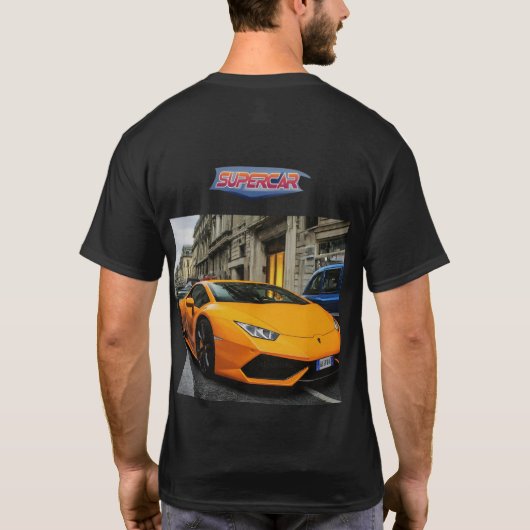 Prachtige Supercar Mannen T-Shirt Design. (Achterkant)