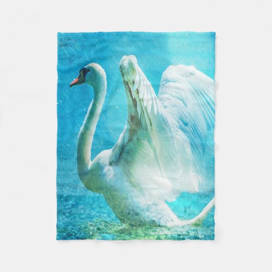 Prachtige Swan Fleece Blanket Deken (Voorkant)