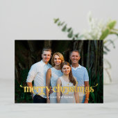 Prachtige Swash ECHT FOIL Moderne Kerst Foto Kaart (Staand Voorkant)