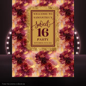 Prachtige Sweet 16 Blush Bourgogne Gold Banner Wandkleed