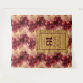 Prachtige Sweet 16 Blush Bourgogne Gold Banner Wandkleed (Voorkant (horizontaal))