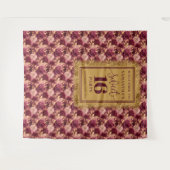 Prachtige Sweet Sixteen Blush Bourgogne Gold Banne Wandkleed (Voorkant (horizontaal))