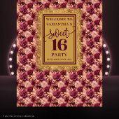 Prachtige Sweet Sixteen Blush Bourgogne Gold Banne Wandkleed