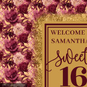 Prachtige Sweet Sixteen Blush Bourgogne Gold Banne Wandkleed