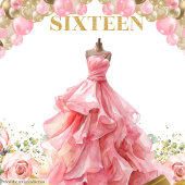 Prachtige Sweet Sixteen Party Banner Blush Gold Sp Wandkleed