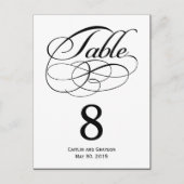 Prachtige Swirls Trouwtafel Nummer Kaart (Voorkant)