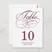Prachtige Swirls Trouwtafel Nummer Kaart (Voorkant / Achterkant)