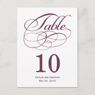 Prachtige Swirls Trouwtafel Nummer Kaart