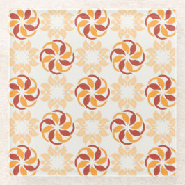 Prachtige symmetrische bloemen Onderzetter Glazen Onderzetter