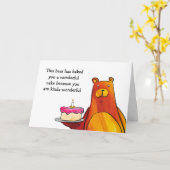 Prachtige taart verjaardagskaart kaart (Gele Bloem)