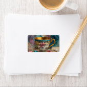 Prachtige Teacup Mixed Media Collage Schilderij Etiket (Insitu)