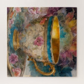 Prachtige Teacup Mixed Media Schilderij Legpuzzel (Horizontaal)