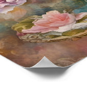 Prachtige Teacup Mixed Media Schilderij Poster (Hoek)