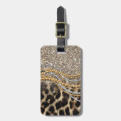 Prachtige teedy Leopard Faux Dierendruk Bagagelabel (Voorkant verticaal)