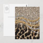 Prachtige teedy Leopard Faux Dierendruk Briefkaart (Voorkant / Achterkant)