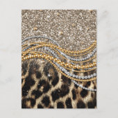 Prachtige teedy Leopard Faux Dierendruk Briefkaart (Voorkant)