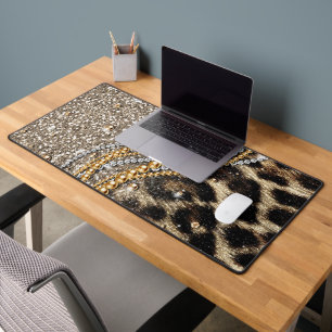 Prachtige teedy Leopard Faux Dierendruk Bureaumat