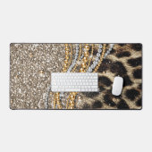 Prachtige teedy Leopard Faux Dierendruk Bureaumat (Keyboard & Muis)