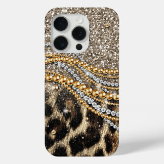 Prachtige teedy Leopard Faux Dierendruk iPhone 15 Pro Case