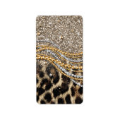 Prachtige teedy Leopard Faux Dierendruk Etiket (Voorkant)