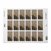 Prachtige teedy Leopard Faux Dierendruk Etiket (Full Sheet)