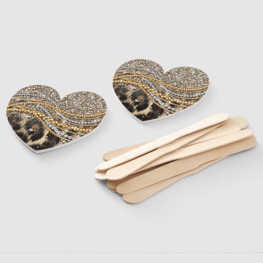 Prachtige teedy Leopard Faux Dierendruk Handwaaier (Niet-gemonteerd)