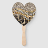 Prachtige teedy Leopard Faux Dierendruk Handwaaier (Voorkant)